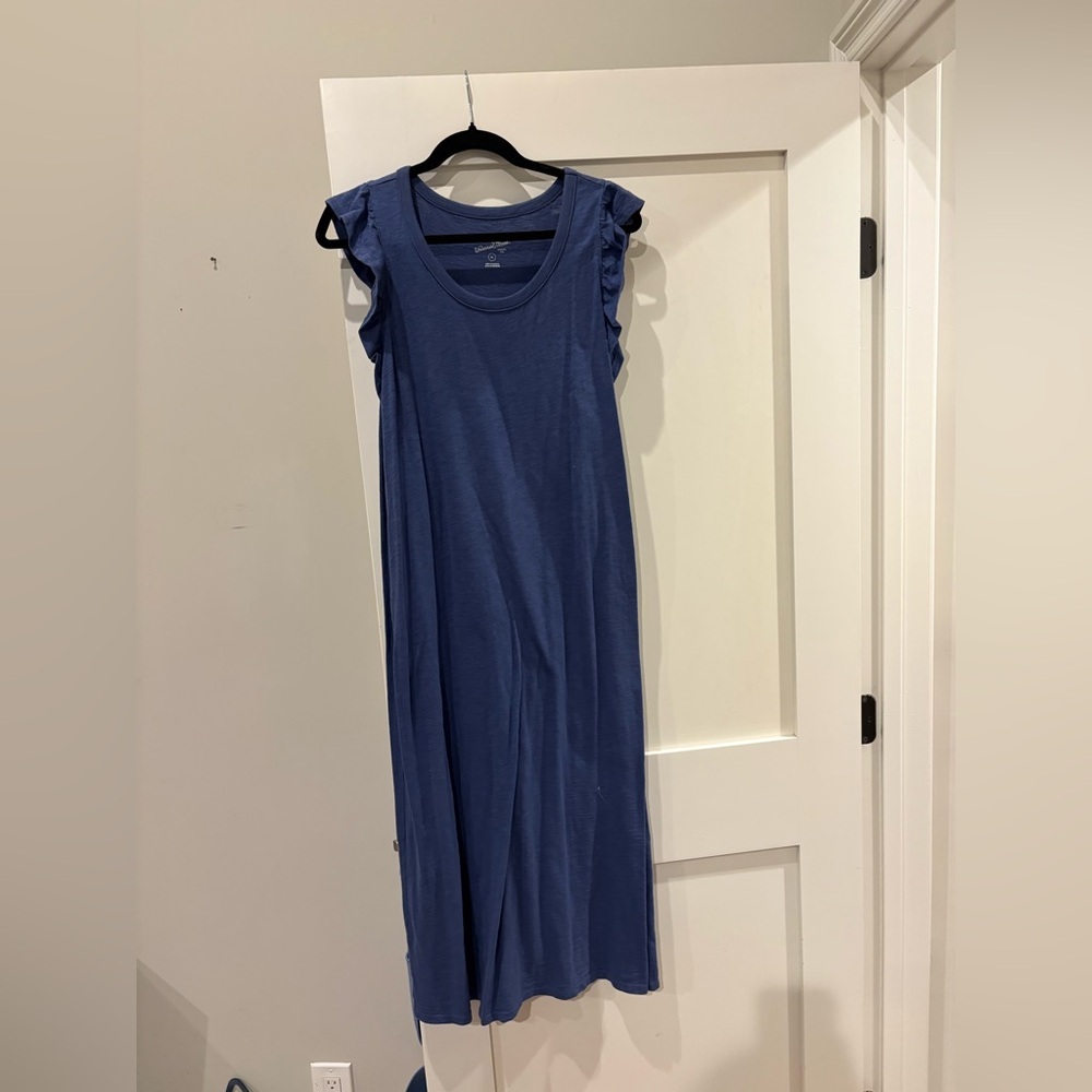 Universal Thread Blue Ruffle Cap-Sleeve Maxi Dress